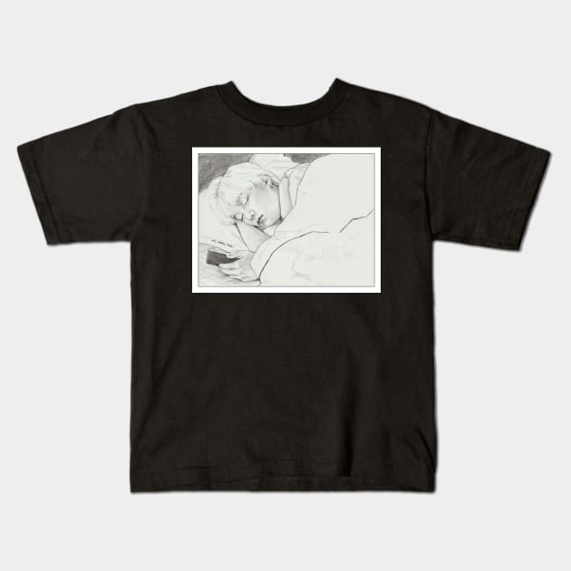 Sleeping Yoongi Kids T-Shirt by emopod